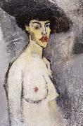 Amedeo Modigliani Female nude with hat oil painting artist